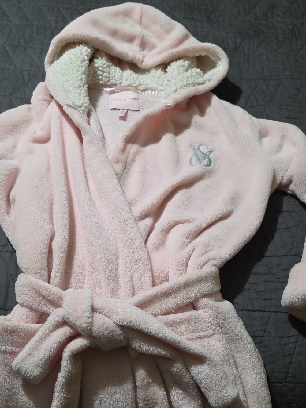 Cozy Light Pink Hooded Plush Bathrobe